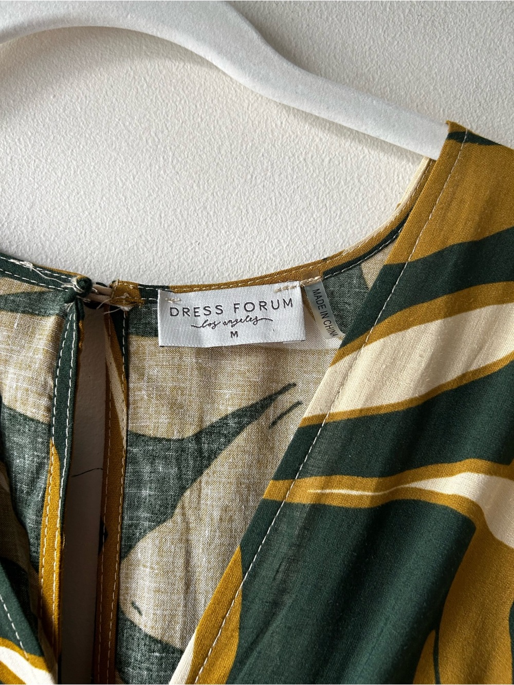 Boho Tropical Dress Forum Kimono Sleeve Maxi Floral Dress Forest Green Tan Cream - Picture 3 of 11